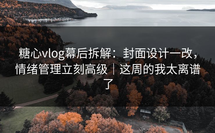 糖心vlog幕后拆解：封面设计一改，情绪管理立刻高级｜这周的我太离谱了
